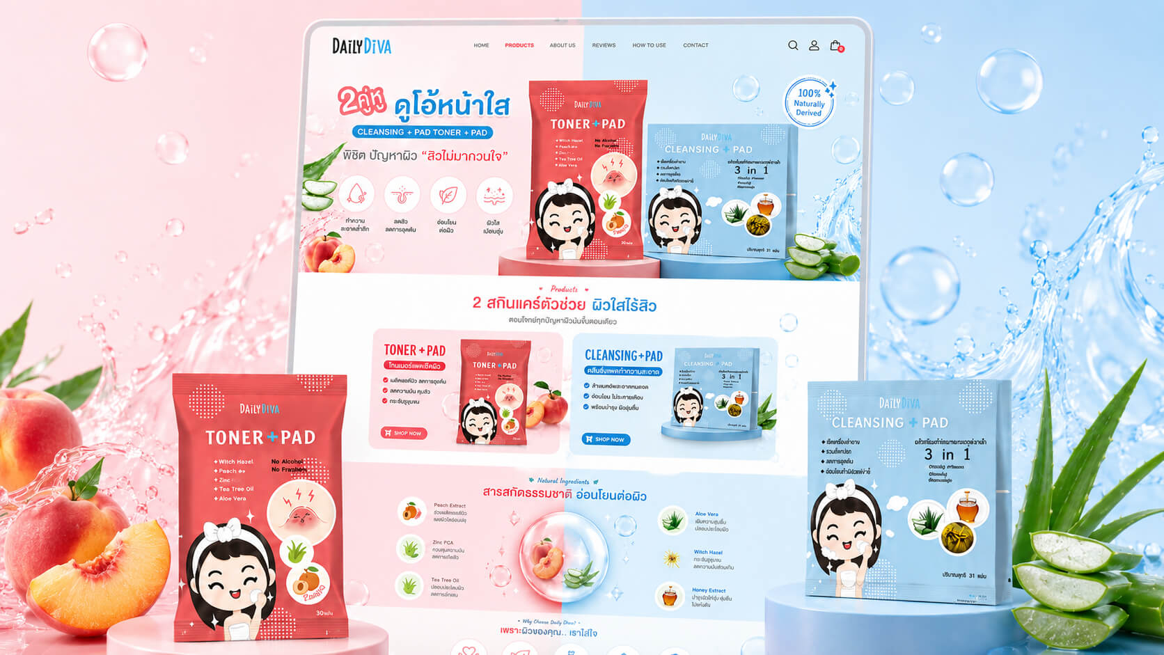 ผลงานออกแบบ Landing Page Daily Diva